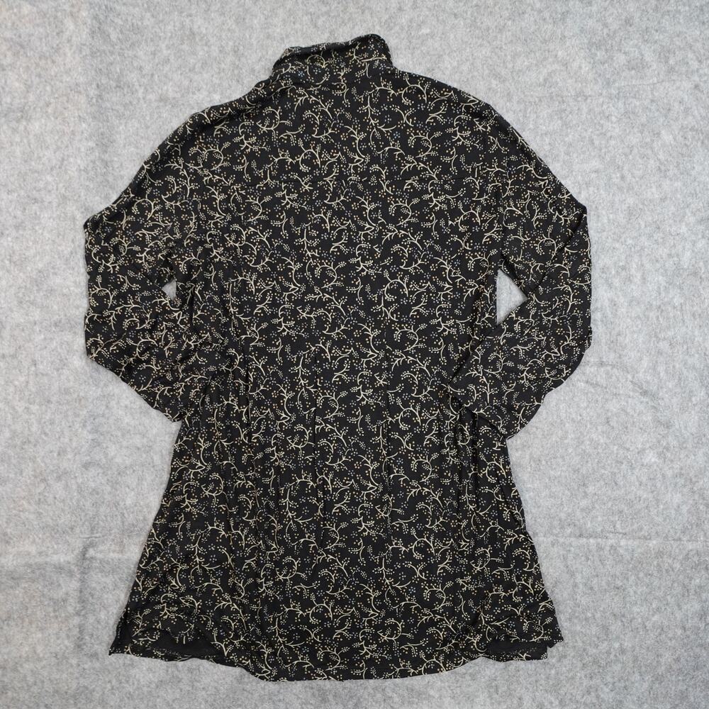 J. Jill Top Womens‎ Small Tunic Button Front Floral Long Sleeve Casual Black - Picture 6 of 10